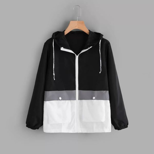 2020 patchwork women jackets windbreaker zipper hoodies thin coat fashion casual outerwear spring sports jackets, Black;brown
2020 patchwork women jackets windbreaker zipper hoodies thin coat fashion casual outerwear spring sports jackets, Black;brown