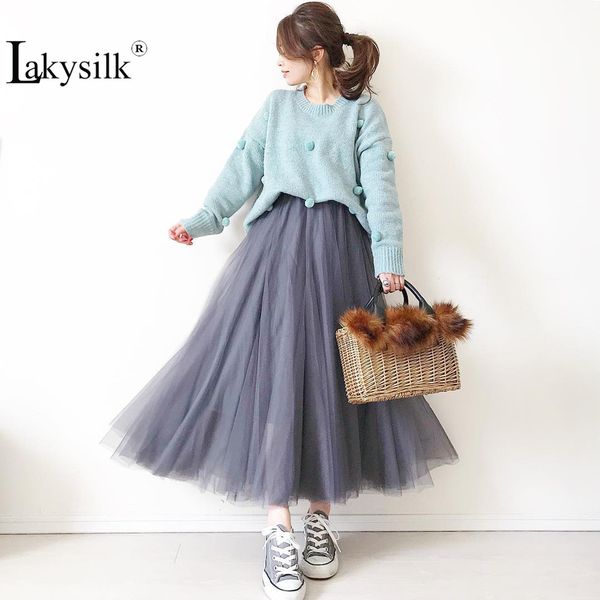 2020 spring vintage mesh skirt women elastic high waist tulle solid skirt long pleated tutu female jupe longue black pink
2020 spring vintage mesh skirt women elastic high waist tulle solid skirt long pleated tutu female jupe longue black pink