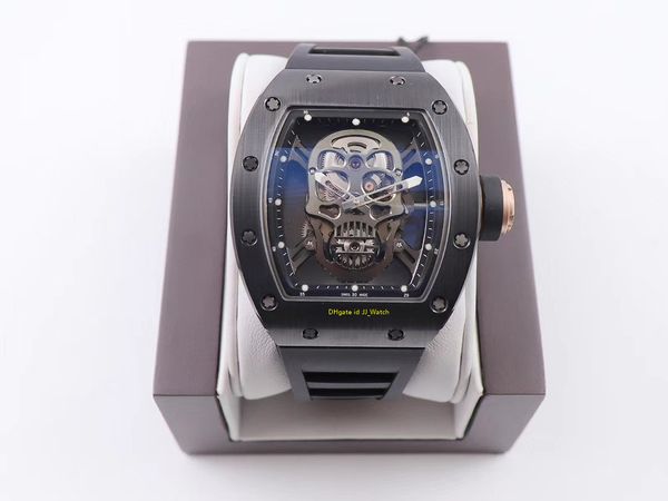 designer mens watches skull 052 black ceramics case luxury limited edition autoamtic wristwatches sapphire rubber strap diameter 42.7mm, Slivery;brown
designer mens watches skull 052 black ceramics case luxury limited edition autoamtic wristwatches sapphire rubber strap diameter 42.7mm, Slivery;brown