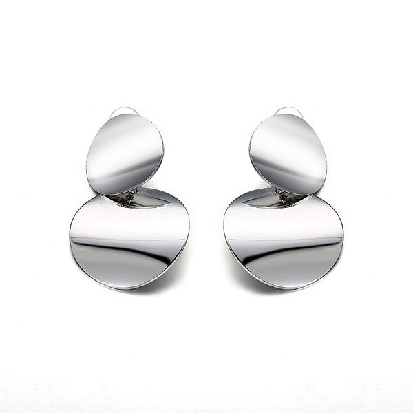european and american earrings female accessories simple metal elements exaggerated earrings with decorations, Silver
european and american earrings female accessories simple metal elements exaggerated earrings with decorations, Silver