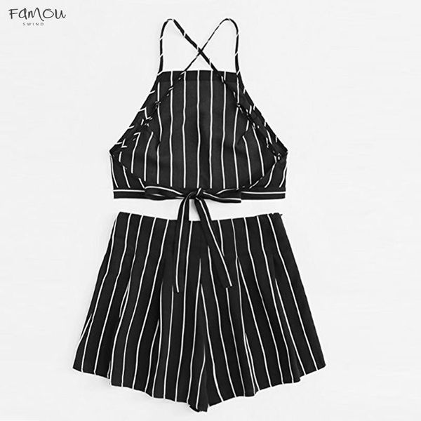 Piece Set Shorts Deep Hanging Neck Spaghetti Strap Women Casual Stripe Surplice Vintage Two Open Back Crop Cami Top Shorts
Piece Set Shorts Deep Hanging Neck Spaghetti Strap Women Casual Stripe Surplice Vintage Two Open Back Crop Cami Top Shorts