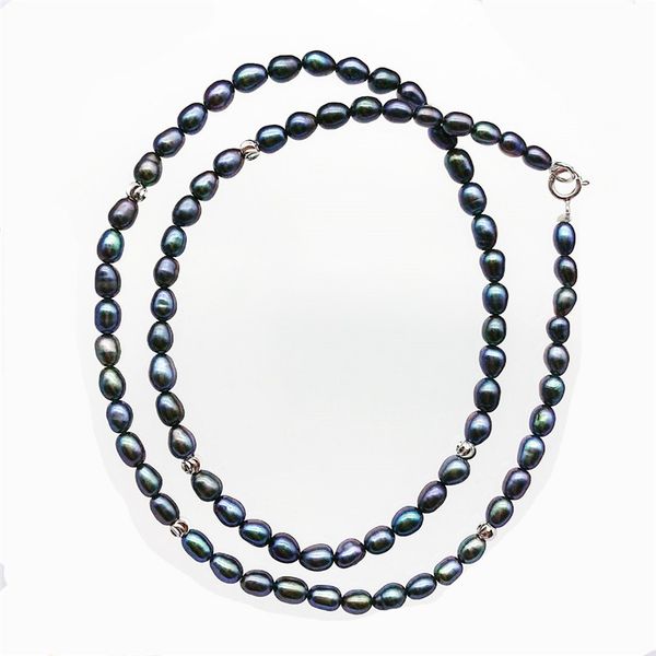 new fashion simple natural freshwater pearl black 3-4mm rice necklace 925 sterling silver clasp
new fashion simple natural freshwater pearl black 3-4mm rice necklace 925 sterling silver clasp