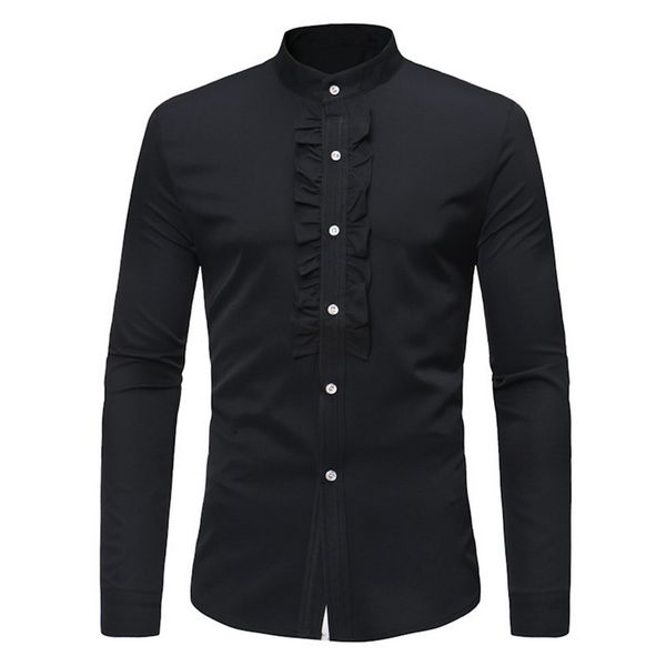 2019 luxury dress shirt men stand collar slim party dinner chemise homme lace decoration shirt long sleeve autumn camisas hombre, White;black
2019 luxury dress shirt men stand collar slim party dinner chemise homme lace decoration shirt long sleeve autumn camisas hombre, White;black