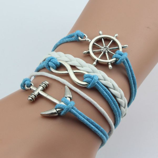 infinity charm bracelets leather braided handmade jewelry gift for men girl women multilayer vintage rudder anchor rope chain fashion bangle, Golden;silver
infinity charm bracelets leather braided handmade jewelry gift for men girl women multilayer vintage rudder anchor rope chain fashion bangle, Golden;silver