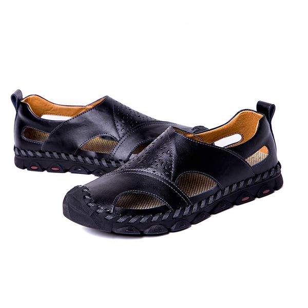 2019 new summer sandals men breathable genuine leather sandals man flats plus size fashion casual beach men's shoes, Black
2019 new summer sandals men breathable genuine leather sandals man flats plus size fashion casual beach men's shoes, Black