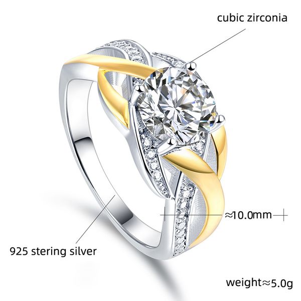 creative gold color sparkling cz cross wedding rings for women real 925 sterling silver engagement jewelry gifts, Slivery;golden
creative gold color sparkling cz cross wedding rings for women real 925 sterling silver engagement jewelry gifts, Slivery;golden