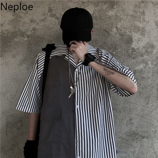 neploe women men causal blouses striped hit color patchwork shirts pockets hip-hop short sleeve turn down collar blusas 4b397, White
neploe women men causal blouses striped hit color patchwork shirts pockets hip-hop short sleeve turn down collar blusas 4b397, White