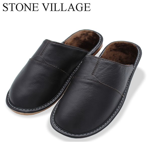 stone village new genuine leather home slippers plush warm indoor shoes men women size 35-44 y200424, Black
stone village new genuine leather home slippers plush warm indoor shoes men women size 35-44 y200424, Black