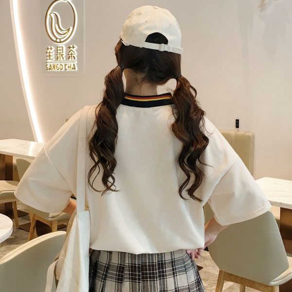 girls women students style korean loose all-match breathable leisure trendy comfortable quality turn-down collar t-shirts high kahrc, Black
girls women students style korean loose all-match breathable leisure trendy comfortable quality turn-down collar t-shirts high kahrc, Black
