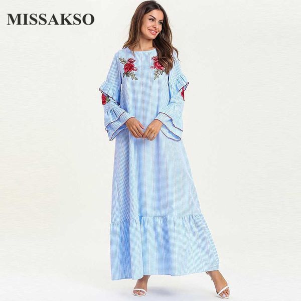 missakso o neck maxi dresses light blue spring autumn female big size casual embroidery sbrief a line pleated new long plaid, Black;gray
missakso o neck maxi dresses light blue spring autumn female big size casual embroidery sbrief a line pleated new long plaid, Black;gray