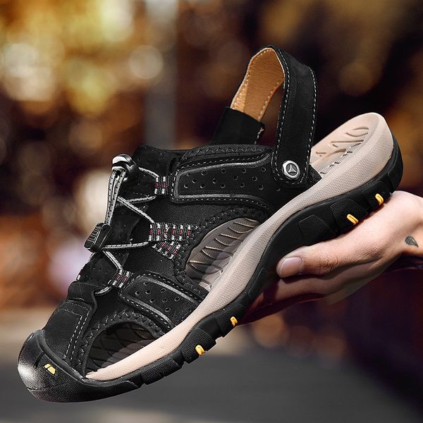 outdoor men's sandals quick drying beach fisherman shoes breathable non-skid walking hiking closed toe sports shoes new size 47, Black
outdoor men's sandals quick drying beach fisherman shoes breathable non-skid walking hiking closed toe sports shoes new size 47, Black