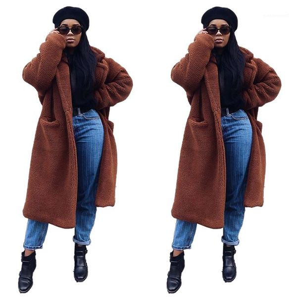 elegant loose long sleeved lapel neck x-long thick coats fashion women coats solid color women winter coats plush, Black
elegant loose long sleeved lapel neck x-long thick coats fashion women coats solid color women winter coats plush, Black