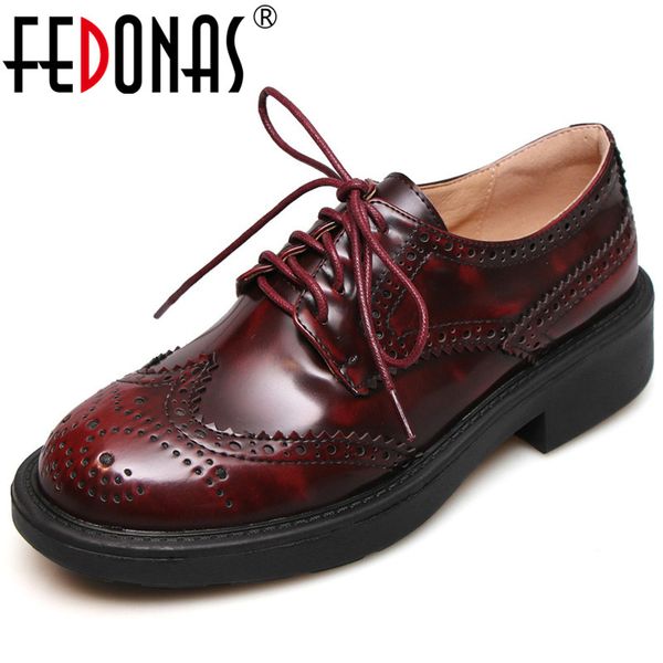 fedonas fashion women genuine leather high heels pumps retro lace up round toe casual office shoes woman brogue big size shoes, Black
fedonas fashion women genuine leather high heels pumps retro lace up round toe casual office shoes woman brogue big size shoes, Black