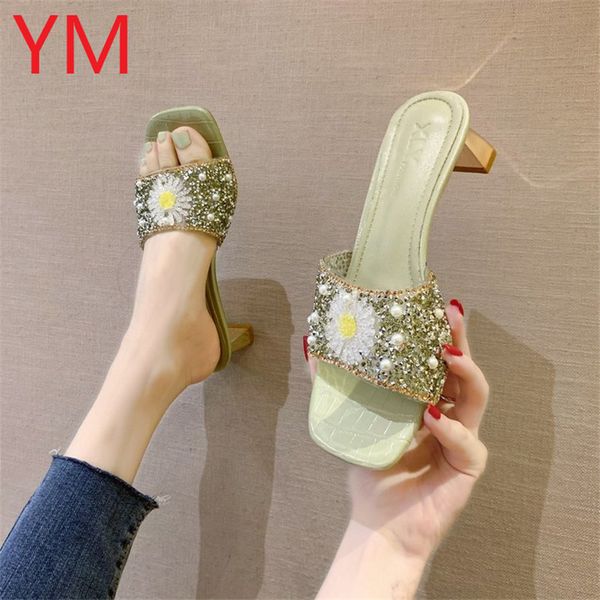 shoes woman's sandals luxury slides shose women square high heel loafers string bead med flower 2020 designer summer block, Black
shoes woman's sandals luxury slides shose women square high heel loafers string bead med flower 2020 designer summer block, Black