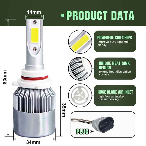 2pcs 9006 hb4 led car headlight headlamp fog light conversion light bulb 72w
2pcs 9006 hb4 led car headlight headlamp fog light conversion light bulb 72w