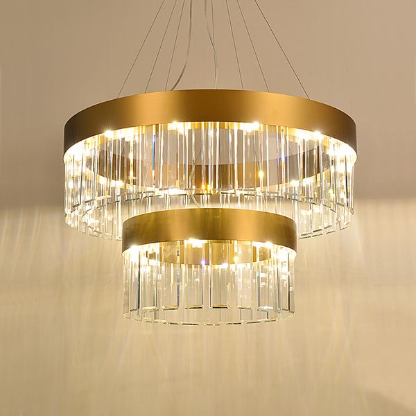 Light luxury crystal chandelier two-layer round modern gold villa living room dining room decoration lamp Dia800mm
Light luxury crystal chandelier two-layer round modern gold villa living room dining room decoration lamp Dia800mm