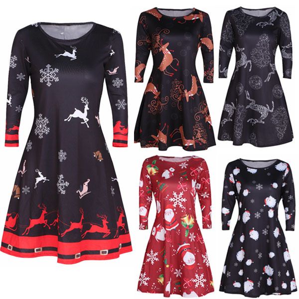 women dress o neck christmas tree deer santa claus snow print long sleeve casual plus size s- 3xl spring autumn american fashion clothes, Black;pink
women dress o neck christmas tree deer santa claus snow print long sleeve casual plus size s- 3xl spring autumn american fashion clothes, Black;pink