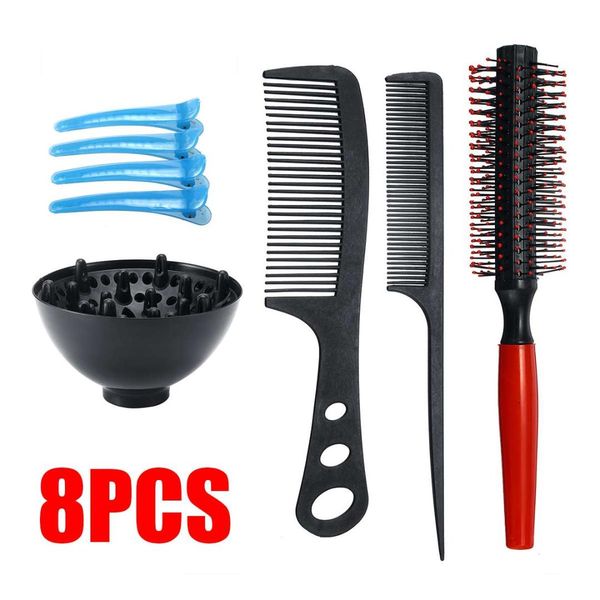 8pcs professional hair dressing brushes straightener curler comb hairdressing hair roller styler care styling accessories, Silver
8pcs professional hair dressing brushes straightener curler comb hairdressing hair roller styler care styling accessories, Silver