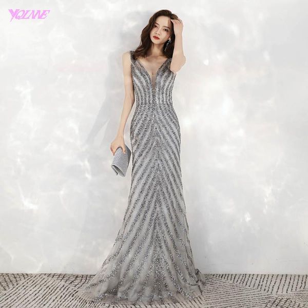 party dresses 2021 arrival elegant v neck gray long evening mermaid sequined beads dress gowns, White;black
party dresses 2021 arrival elegant v neck gray long evening mermaid sequined beads dress gowns, White;black