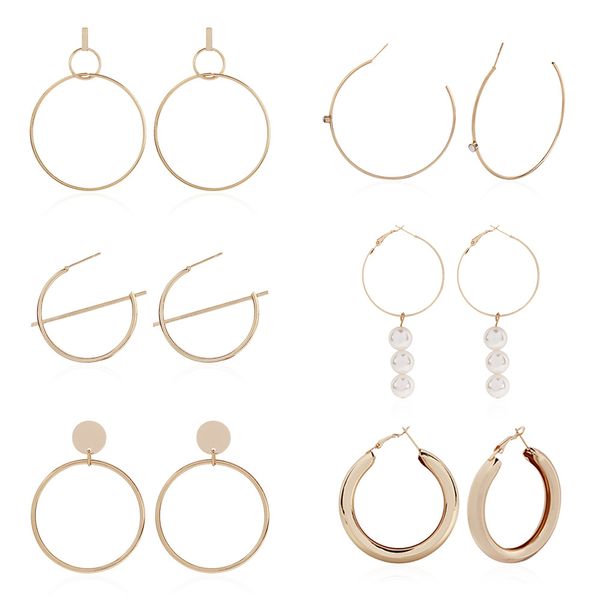 european and american style simple atmosphere alloy earrings classic all-match but multi-style geometric round earrings, Golden
european and american style simple atmosphere alloy earrings classic all-match but multi-style geometric round earrings, Golden