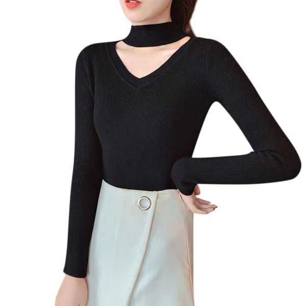 cozy sweater women long sleeve knitted autumn bib v-neck winter pullover ladies jumper pull slim femme clothing, White;black
cozy sweater women long sleeve knitted autumn bib v-neck winter pullover ladies jumper pull slim femme clothing, White;black