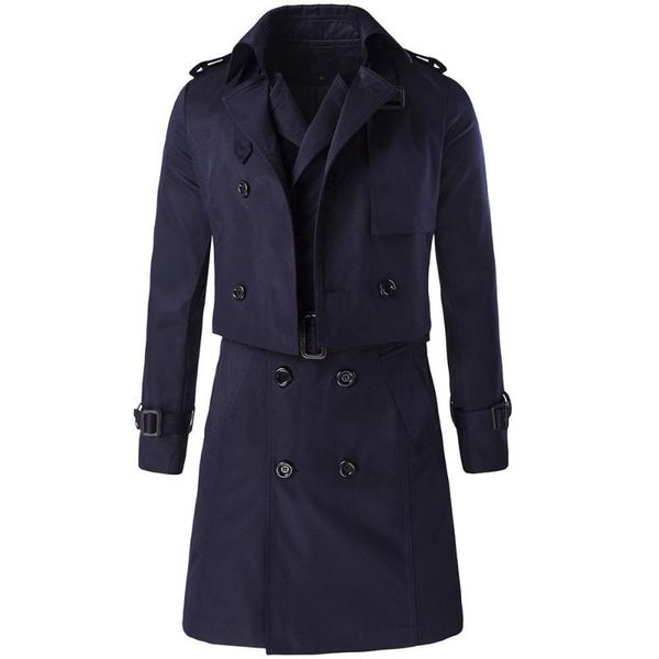 men's trench coats men windbreaker two-piece suit fashion long hombre overcoat jackets masculino clothes autumn, Tan;black 
men's trench coats men windbreaker two-piece suit fashion long hombre overcoat jackets masculino clothes autumn, Tan;black