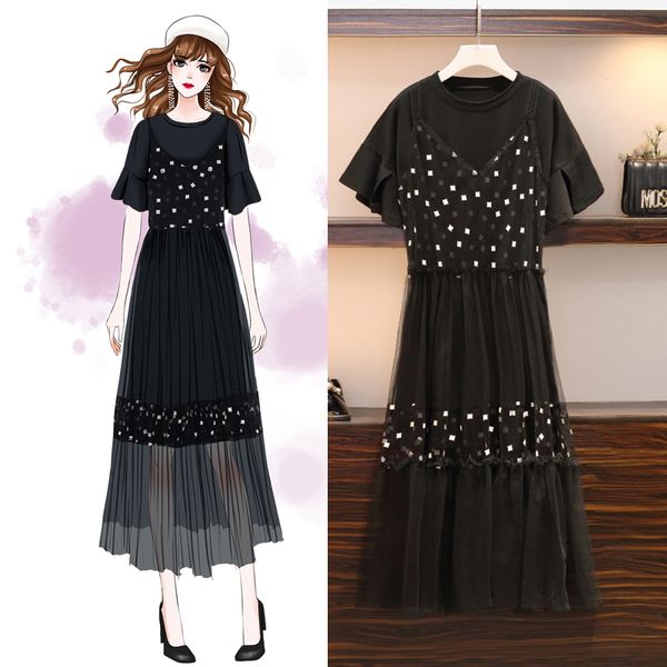 plus size women black mesh dress two piece set summer long shirt and spaghetti straps mesh long dress set casual oversized, White
plus size women black mesh dress two piece set summer long shirt and spaghetti straps mesh long dress set casual oversized, White