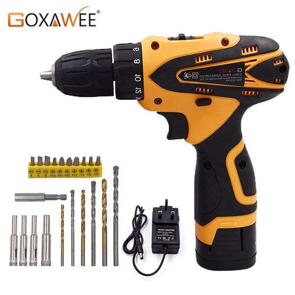 goxawee 12v electric drill cordless screwdriver mini drill lithium battery power tools cordless drilling machine 2-speed
goxawee 12v electric drill cordless screwdriver mini drill lithium battery power tools cordless drilling machine 2-speed