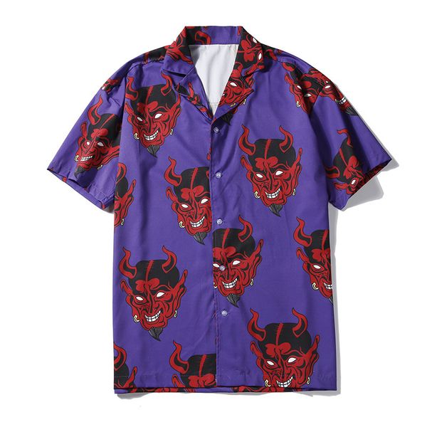 #0209 hip hop shirt men short sleeve streetwear devil printed shirt summer harajuku loose hawaiian beach korean purple pink 4xl, White;black
#0209 hip hop shirt men short sleeve streetwear devil printed shirt summer harajuku loose hawaiian beach korean purple pink 4xl, White;black