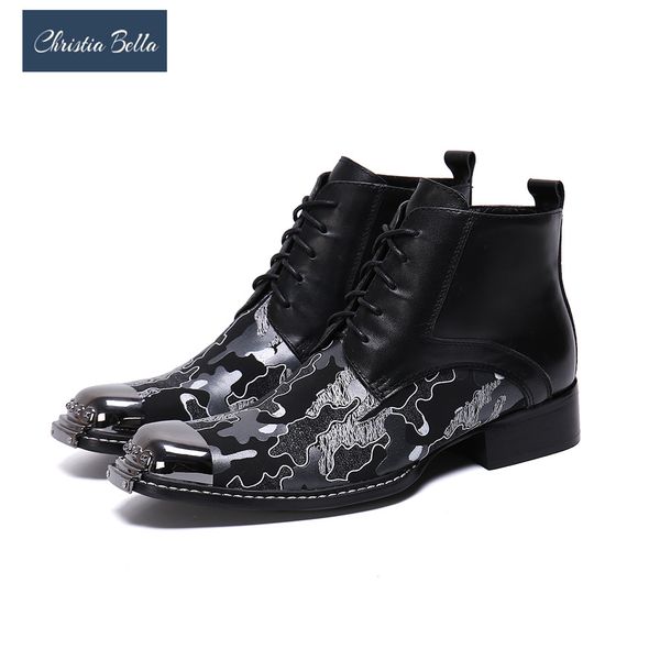 christia bella new british camouflage print men ankle boots party prom lace up real leather boots plus size business shoes, Black
christia bella new british camouflage print men ankle boots party prom lace up real leather boots plus size business shoes, Black
