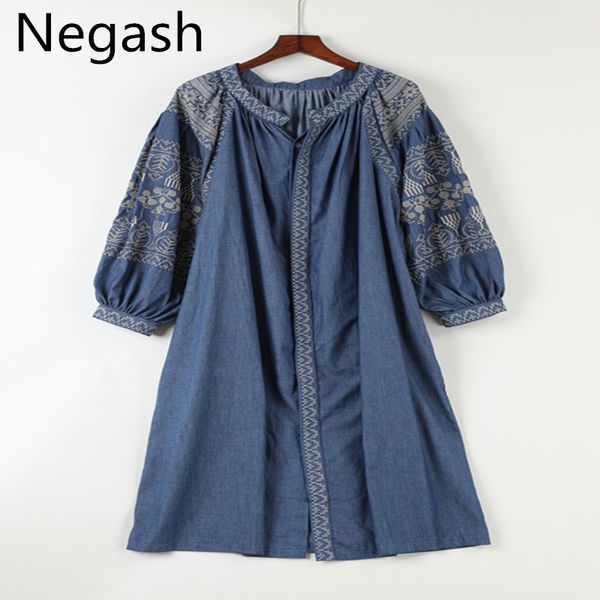 negash women embroidery dress 2019 spring new denim cotton robe plus size women clothing loose maxi dress vestidos, Black;gray
negash women embroidery dress 2019 spring new denim cotton robe plus size women clothing loose maxi dress vestidos, Black;gray