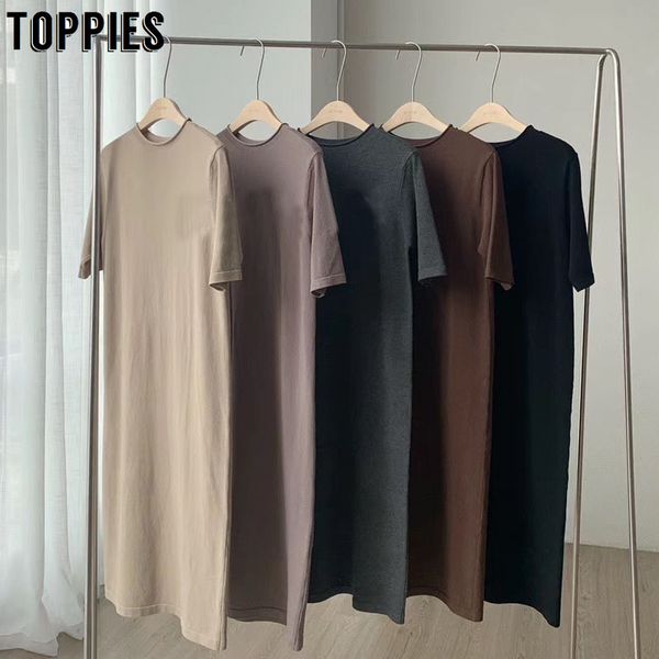 2020 summer short sleeve dress solid color korean midi dress women cotton round neck straight pullover, Black;gray
2020 summer short sleeve dress solid color korean midi dress women cotton round neck straight pullover, Black;gray