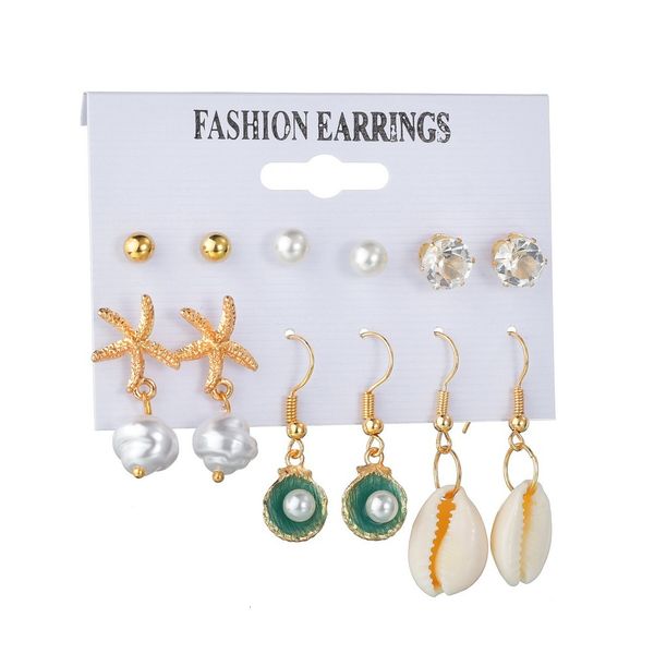concise sandy beach wind starfish shell pearl rhinestone earrings 6 paper suit woman earring, Golden
concise sandy beach wind starfish shell pearl rhinestone earrings 6 paper suit woman earring, Golden