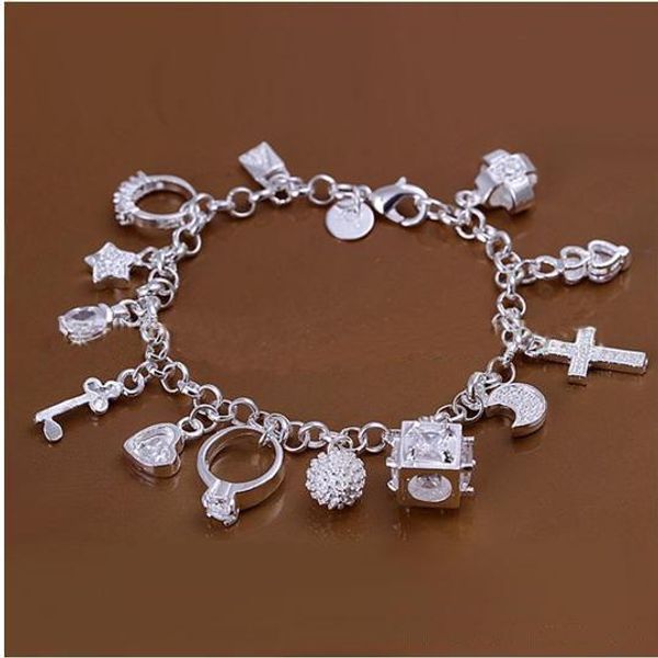 2020 new european and american selling 925 silver fashion thirteen pendant bracelet ladies multi-element jewelry, Golden;silver
2020 new european and american selling 925 silver fashion thirteen pendant bracelet ladies multi-element jewelry, Golden;silver