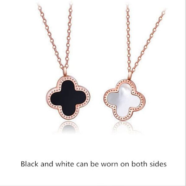 2020 women's 18k rose gold clover pendant titanium steel necklace fashionable both sides can bring design natural stone jewelry wholesa, Silver
2020 women's 18k rose gold clover pendant titanium steel necklace fashionable both sides can bring design natural stone jewelry wholesa, Silver