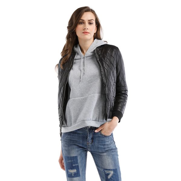 New Winter Autumn Women's Clothing Jacket Long Sleeve female Coats Short Zipper Casual Outerwear YY5524