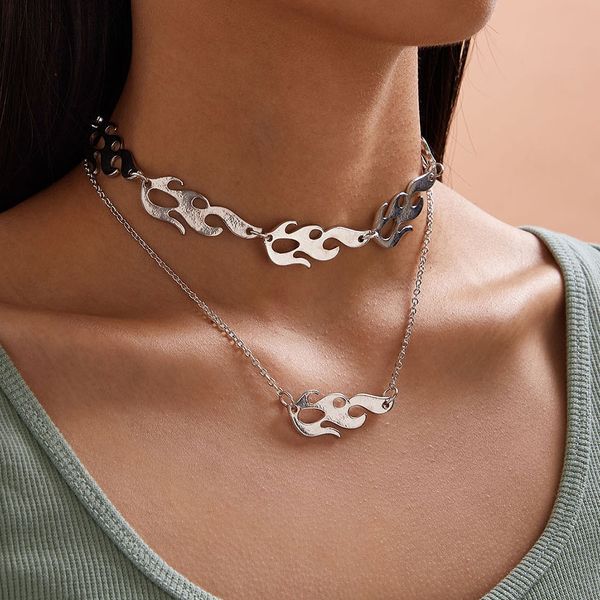 diezi vintage collar chain necklaces women silver color flame choker necklaces multilayer hip hop gift statement jewelry fashion
diezi vintage collar chain necklaces women silver color flame choker necklaces multilayer hip hop gift statement jewelry fashion