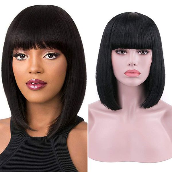 rongduoyi black short bob synthetic lace front wigs with bangs for women straight wig heat fiber hair realistic daily use wig
rongduoyi black short bob synthetic lace front wigs with bangs for women straight wig heat fiber hair realistic daily use wig
