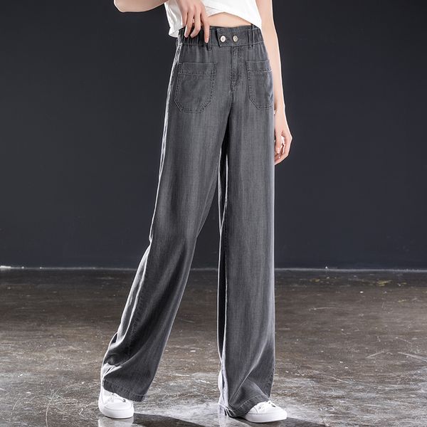 women wide leg pants high waist grey casual full length jeans loose trousers for summer, Blue
women wide leg pants high waist grey casual full length jeans loose trousers for summer, Blue