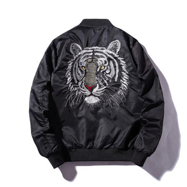 men's spring new handsome wild hong kong style tiger embroidery baseball uniform tooling thin jacket, Black;brown
men's spring new handsome wild hong kong style tiger embroidery baseball uniform tooling thin jacket, Black;brown