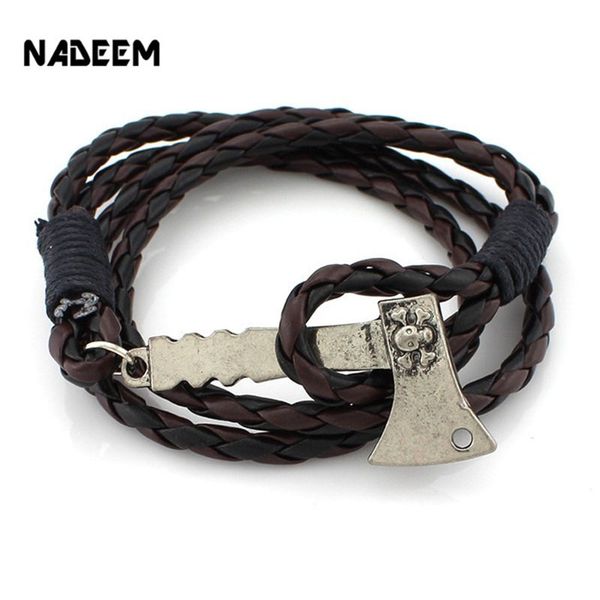 2017 vintage personalized ax hatchet charm punk leather bracelet for women men accessories birthday gift ing, Black
2017 vintage personalized ax hatchet charm punk leather bracelet for women men accessories birthday gift ing, Black