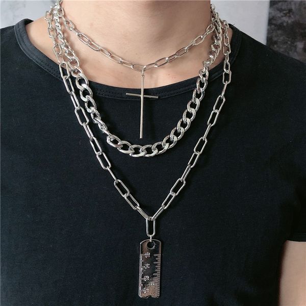diezi fashion personality silver color chain necklace male cross pendant choker necklaces for men women fashion jewelry
diezi fashion personality silver color chain necklace male cross pendant choker necklaces for men women fashion jewelry