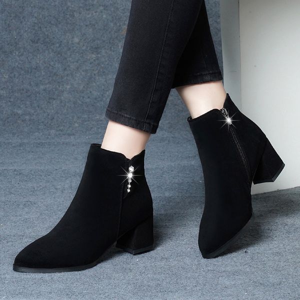 round toe women boots high heels brand women's shoes booties ladies lace up boots-women winter footwear stiletto fashion rock, Black
round toe women boots high heels brand women's shoes booties ladies lace up boots-women winter footwear stiletto fashion rock, Black