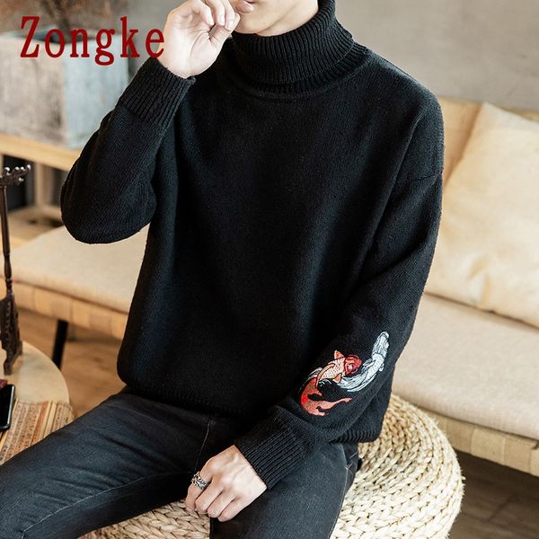 zongke carp embroidery turtleneck men sweater turtle neck men pullover sweater coat xxxl 2019 autumn winter man sweaters, White;black
zongke carp embroidery turtleneck men sweater turtle neck men pullover sweater coat xxxl 2019 autumn winter man sweaters, White;black