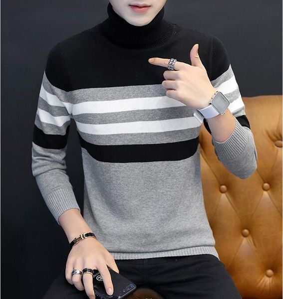 high-collar sweater 2020 new style men's knitted sweater autumn and winter pure cotton yarn clothing version thickened, White;black
high-collar sweater 2020 new style men's knitted sweater autumn and winter pure cotton yarn clothing version thickened, White;black