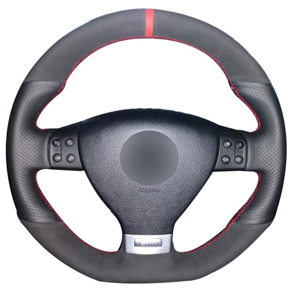 black natural leather black suede red marker steering wheel cover for volkswagen golf 5 mk5 gti vw golf 5 r32 passat r gt 2005
black natural leather black suede red marker steering wheel cover for volkswagen golf 5 mk5 gti vw golf 5 r32 passat r gt 2005
