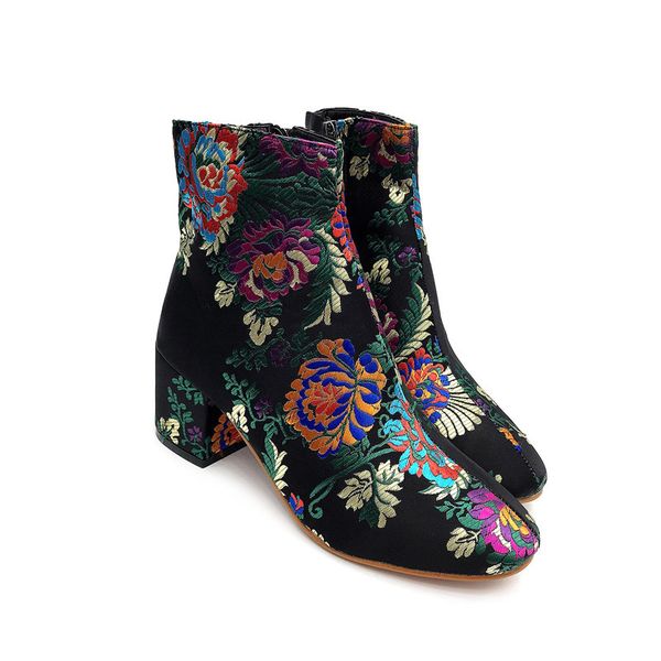 autumn winter ankle boots for women fashion embroidery tnick high heels shoes ladies plus size botas mujer chaussures femme, Black
autumn winter ankle boots for women fashion embroidery tnick high heels shoes ladies plus size botas mujer chaussures femme, Black