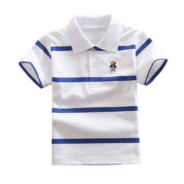 boys striped summer cotton boys clothes short sleeve kids t-shirt, Blue