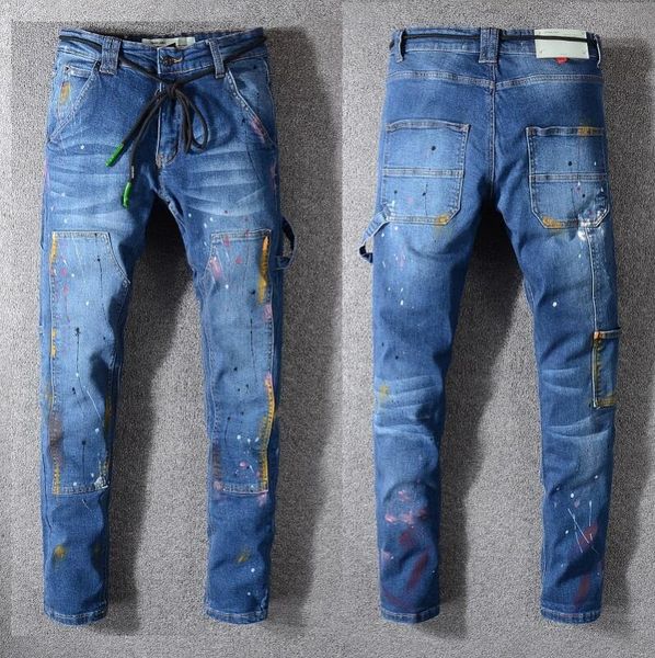 2020 mens distressed ripped biker jeans slim fit motorcycle biker denim for men fashion designer hip hop mens pants 28-40 13, Blue
2020 mens distressed ripped biker jeans slim fit motorcycle biker denim for men fashion designer hip hop mens pants 28-40 13, Blue