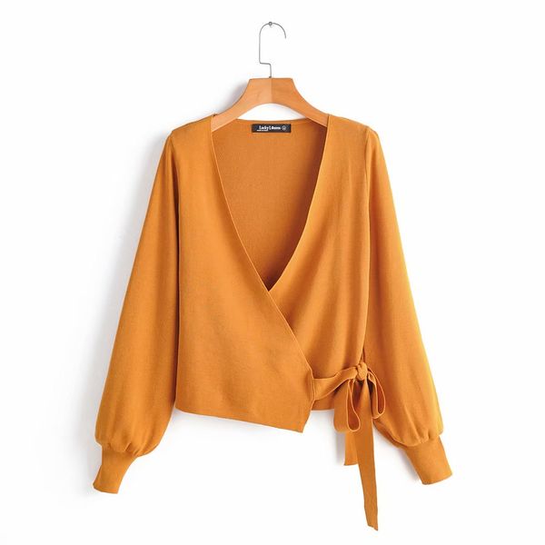 women's knits & tees bright elegant ladies cross v-neck sweater 2021 spring-autumn stylish leisure cardigan chic waist tie girl, White
women's knits & tees bright elegant ladies cross v-neck sweater 2021 spring-autumn stylish leisure cardigan chic waist tie girl, White